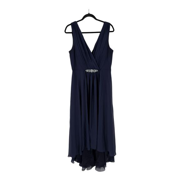 Eliza J Dress Embellished high low chiffon blue size 14 - Picture 1 of 7
